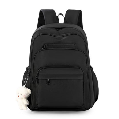 JARKJARD Cute School Backpack for Kids Teen Girls Aesthetic Lightweight Large Capacity Bookbag College Students School Bag Casual Travel Solid Color Daypack（Black - color: Black