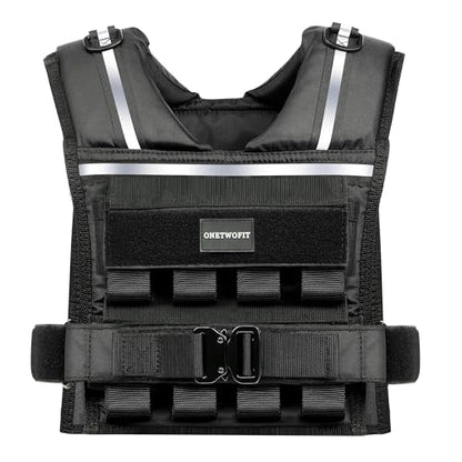 35lb/45lb Weighted Vest Men , Adjustable Rucking Vests for Walking with Reflective Stripe, 1.2" Ultra Thick Shoulder Padding Strength Training Workout Vest for Running GYM Home, Detachable Iron Weights - size: 2-35 LBS