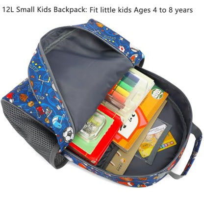 FlowFly Kids Backpack for Toddler Boys Girls, Simple Lightweight Bookbag for Daycare Kindergarten Elementary School Travel, Small Modern Bag (Medium 15''), Football - color: Football, style: Kids Medium: 12l