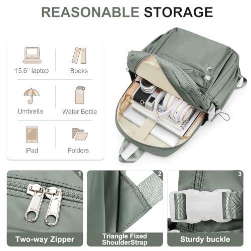 Backpacks For College Students Women,Aesthetic Bookbag,Casual Dayback Small Travel Backpacks,Waterproof Middle School Backpack For Teens Girls Boys(Green) - color: C3-green