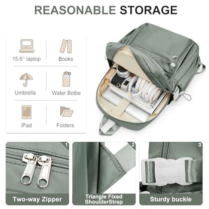 Backpacks For College Students Women,Aesthetic Bookbag,Casual Dayback Small Travel Backpacks,Waterproof Middle School Backpack For Teens Girls Boys(Green) - color: C3-green
