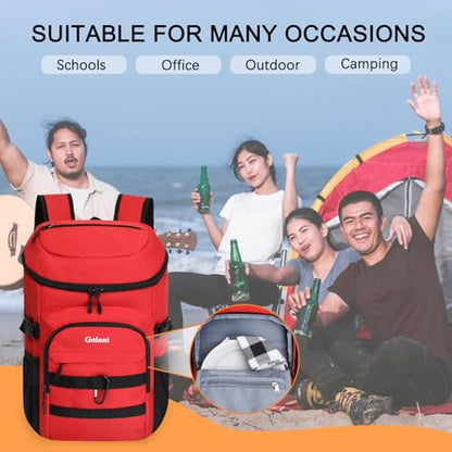 Cooler Backpack Insulated Leak Proof,Small Soft Coolers Bag for Men and Women Camping,Travel,Beach,Hiking,Picnic - color: Red