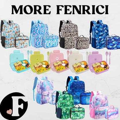 Fenrici Black Backpack for Girls, Boys, Teens, Kids' School Backpack, Kids' Bookbags with Padded Laptop Compartment, Black, 17 Inch - color: Black
