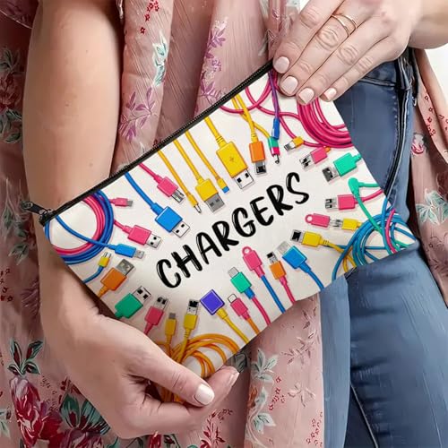 Vibrant Makeup Bag - Double-Sided Print Travel Organizer, Soft Cosmetic Pouch for Women, Ideal Gift for Birthday Graduation Christmas (White, Style D) - style: Style D