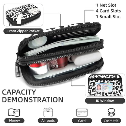 FODOKO Wristlet wallets for women Nylon Quilted Wallet with 4 Zippers,Travel Credit Card,Holder Cell Phone Organizer - color: Black-1