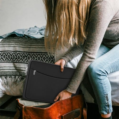 Laptop Case 15 inch, Shockproof Protective Computer Bag with Accessory Pocket, Traveling Laptop Sleeve Cover Compatible with 15 inch New MacBook Air, MacBook Pro, HP, Dell, Lenovo, Black - color: Black, size: 15 inch