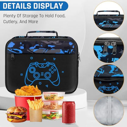 Glow in The Dark Backpack for Boys - 3pcs Game Boys Backpack for Kids Children Teens Elementary Middle School - 17″ Gamer Bookbag Travel Back Pack for Age 6-18 - color: Game001-backpack Set