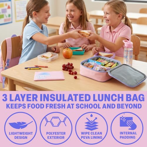 Get Trend Cinnamoroll Girls Backpack, Lunch Bag, Pencil Case, Water Bottle | Sanrio 4 Pc Set, 18in Bookbag, Insulated Lunch Bag, Pencil Pouch & 16.9 fl oz BPA-Free Water Bottle, School, Gifts for Girls - color: Multi Cinnamoroll