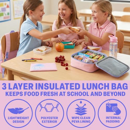 Get Trend Cinnamoroll Girls Backpack, Lunch Bag, Pencil Case, Water Bottle | Sanrio 4 Pc Set, 18in Bookbag, Insulated Lunch Bag, Pencil Pouch & 16.9 fl oz BPA-Free Water Bottle, School, Gifts for Girls - color: Multi Cinnamoroll