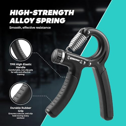 Arm Twister & Hand Grip Strengthener, Adjustable 30-80LB Chest and Arm Trainer with 10-60KG Grip Resistance for Forearm, Wrist, Chest & Upper Body Strength Training