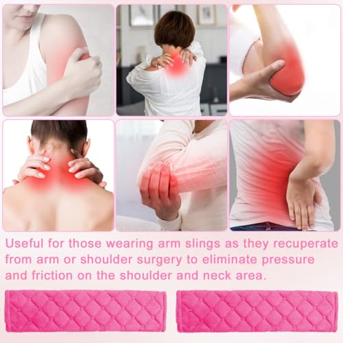 2 Pcs Strap Cushion for Arm Sling Shoulder Strap Covers Brace Carry Strap Pillow Arm Elbow Wrist Injury Support Strap Pad to Release Stress to Your Neck and Shoulder (Rose Red) - color: rose red