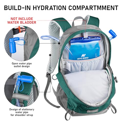 N NEVO RHINO Hiking Backpack 20L Water Resistant Outdoor Day Pack,Lightweight Travel Small Backpack for Men Women - color: Lakeblue