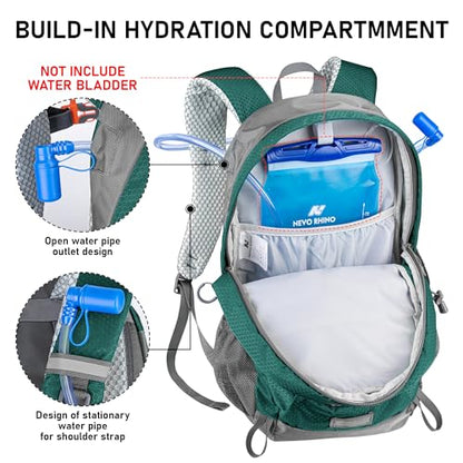N NEVO RHINO Hiking Backpack 20L Water Resistant Outdoor Day Pack,Lightweight Travel Small Backpack for Men Women - color: Lakeblue