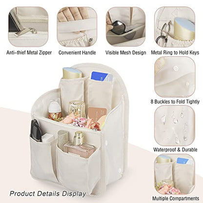 Bag Organizer Insert, Oxford Fabric Travel Divider Bag for Men or Women, Lightweight Bag Liner, Waterproof Organizer Pouch for Rucksack, Tote Bag, Shoulder Bag, etc. (Small) - size: Small