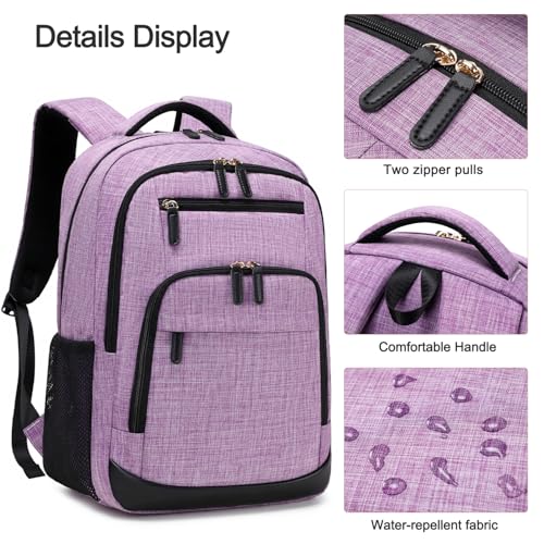 BOVIP Travel Backpack For Men Women,40L Carry On Backpack Flight Approved,TSA Personal Item Travel Bag Fits 17 Inch Laptop,Business Weekender Overnight Daypack Purple - color: Black Purple