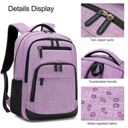 BOVIP Travel Backpack For Men Women,40L Carry On Backpack Flight Approved,TSA Personal Item Travel Bag Fits 17 Inch Laptop,Business Weekender Overnight Daypack Purple - color: Black Purple