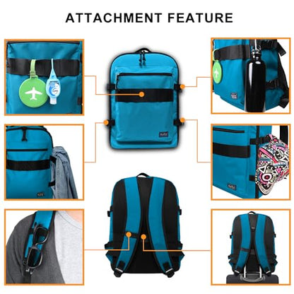 Travel Backpack 17L Lightweight Casual Small Carry-on Daypack 15-inch Laptop Notebook, Underseat Overnight Weekender, Blue - color: Blue