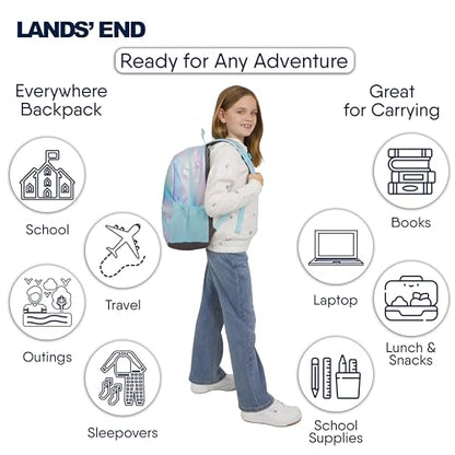 Lands' End Unisex Kids Medium ClassMate Lightweight Durable Elementary School Backpack, Pastel Lilac - color: Pastel Lilac