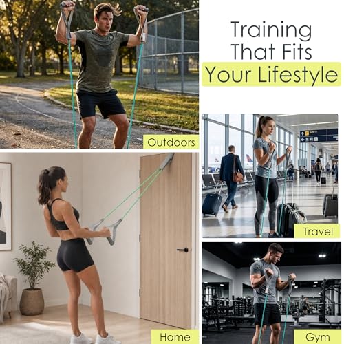 EQYP Power Tube Resistance Bands with Handles – Exercise Bands for Home Workouts - size: 60lb