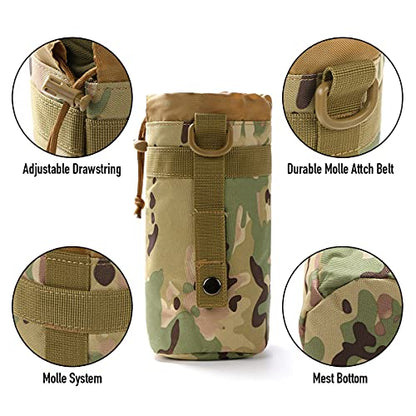 3 Pack Molle Pouch Combo Water Bottle Pouch Holder Tactical Molle Pouches Compact Utility Waist Bag Pack - color: Combo A:CP