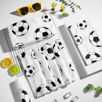 30Pcs Soccer Ball Cooling Towels for Neck and Face 40 x 12 Inch Sports Team Gifts Workout Ice Towel for Gym Sweat Microfiber Breathable Chilly Bulk Neck Wraps for Athletes Camping Travel Outdoor - style: Soccer