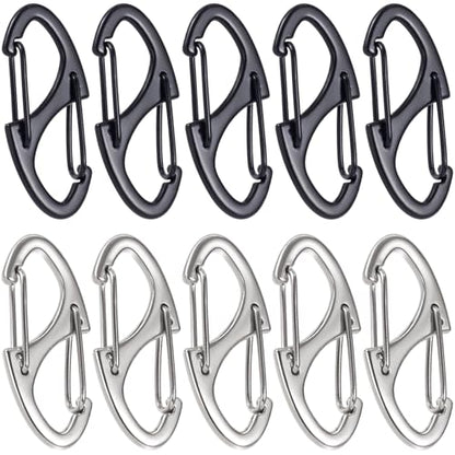 HINZIC 10pcs Anti Theft Zipper Locks, Dual Opening Theft Deterrent Clasps, Zipper Clips Replacement for Backpacks, Luggage, Clothing, Traveling Outdoor Sports- Black & Silver - color: 10pcs- Black & Silver