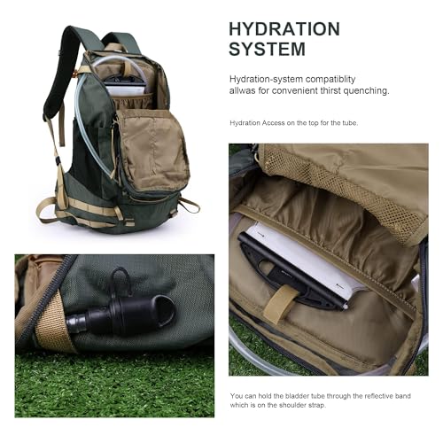 MOUNTAINTOP Hiking Backpack 35L Travel Backpack Lightweight Daypack for Men&Women Outdoor Camping - color: Grey-a