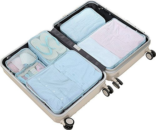 JJ POWER Travel Packing Cubes, Luggage Organizers with Shoe Bag - color: Blue