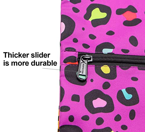 HOLYLUCK Drawstring Backpack Bag Sport Gym Sackpack - color: Colorful Purple Leopard