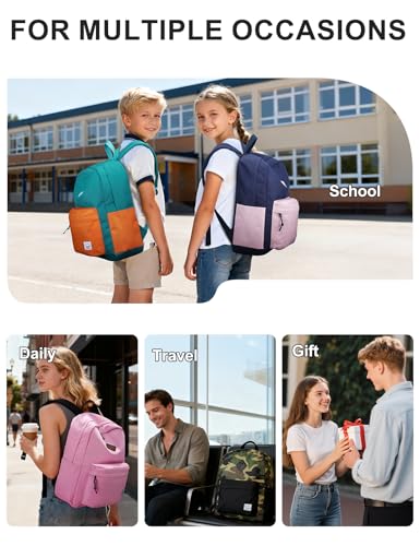 VASCHY School Backpack, Lightweight Water Repellent Backpack Men School Bag Women Children Boy Leisure for Girl School High School Teenagers College Business Travel, Pink, M, Backpacks Handbags - color: Pink