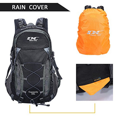 Diamond Candy Waterproof Hiking Backpack for Men and Women, Lightweight Day Pack for Travel Camping | Waterproof - color: Black
