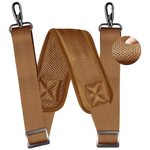ZINZ 79 inch Shoulder Strap, Extra-thick Fixed Cushion Pad and Dual Clasps Universal Replacement Strap with Metal Swivel Hooks for Laptop Bags, Luggage Bags, Camera, Crossbody(Khaki) - color: Khaki