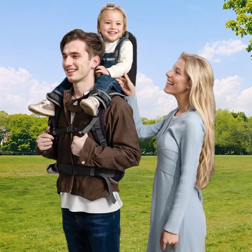 WIPHA Hiking Backpack Carrier, Lightweight Toddler Shoulder Carrier with Sun Shade, Saddle Toddler Backpack for Kids 6 Months to 2 Years Old - color: Antelope-I-Black