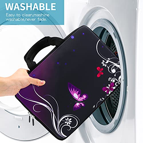 iColor 14 15 15.4 15.6 inch Laptop Handle Bag Computer Protect Case Pouch Holder Notebook Sleeve Neoprene Cover Soft Carring Travel Case for Dell Lenovo Toshiba HP Chromebook ASUS Acer Purple ICB-01 - color: Purple Butterfly