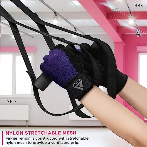 RDX Weight Lifting Gloves Gym Workout, Full Finger Touch Screen, Breathable Anti Slip Padded Palm Protection, Fitness Strength Training Powerlifting HIIT WOD Exercise, Men Women Home Gym Cycling - color: PINK, size: Medium