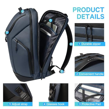 FUTURE AESTHETICS Business Commute Backpack for Men and Women, Waterproof 15.6 Inch Laptop Backpack, Durable Flight-Approved Travel Backpack for Work, Blue - color: Blue