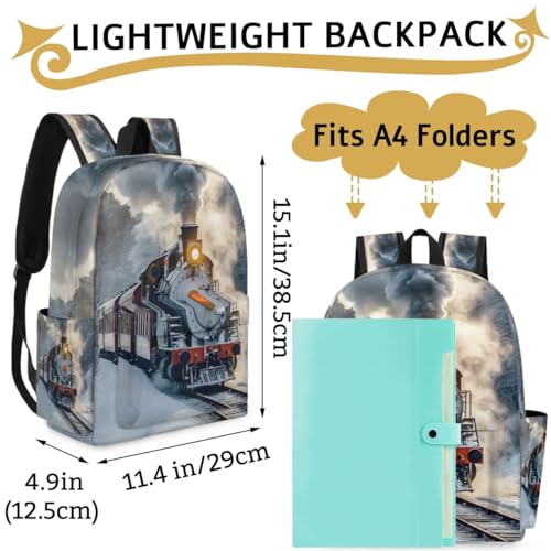 Locomotive Train Kids Backpack for Boys Girls Winter Transport Preschool Toddler Backpack Kindergarten Nursery Bookbag Travel Children School Bag - color: Locomotive