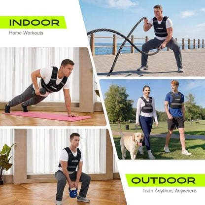 Weighted Vest, 8-14lb/9-15lb/11-20lb/20-32lb Silicone Soft Iron Adjustable Weight Vest for Women Men with 6 Removable Blocks, Shoulder & Waist Adjustable Workout Vest for Training Walking Yoga - size: 20-32lbs