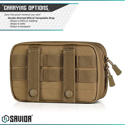 Savior Equipment IFAK Buddy Tactical First-Aid Kit Rip Away MOLLE Pouch Emergency EMT Utility Organization Medical Supply Carrier Outdoor Survival Travel Bag, Attach to Backpack/Belt Loop - color: Dark FDE