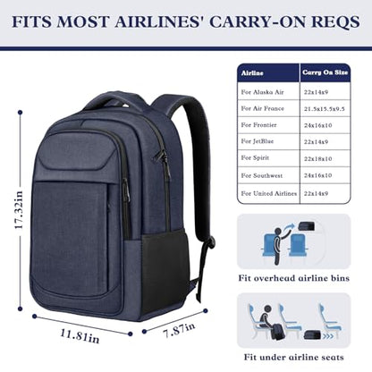 Travel Laptop Backpack, Travel Backpack, Lightweight Business Anti Theft Slim Sturdy Laptops Bag, Water Resistant College Computer Bag Gifts for Men & Women Fits 15.6 Inch Notebook, Blue - color: Blue, size: 15.6 Inch(30L)
