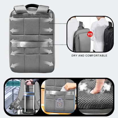 ZINZ Slim and Expandable 15 15.6 16 Inch Laptop Backpack Anti Theft Business Travel Notebook Bag with USB, Multipurpose Large Capacity Daypack for Men & Women,LG01Y01 - color: Lg01y01
