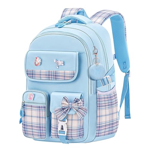 Girls Backpack Kids Backpack for Girls School Kawaii Bookbag Book Bag for Elementary Primary School - color: Blue-gz