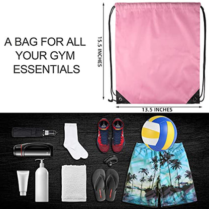 GoodtoU Drawstring Bags Bulk 48 Pcs Drawstring Backpack Gym Drawstring Bags Pink String Backpack for Women - color: Pink