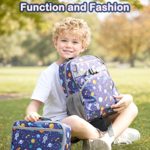 FlowFly Kids Backpack for Toddler Boys Girls, Simple Lightweight Bookbag for Daycare Kindergarten Elementary School Travel, Small Modern Bag (Medium 15'', Glitter-Rainbow) - color: Glitter-rainbow, style: Kids Medium: 12l