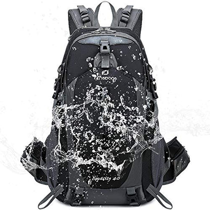 FENGDONG 40L Waterproof Lightweight Outdoor Daypack Hiking,Camping,Travel Backpack for Men Women Black - color: A2-black