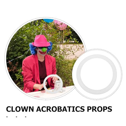 4pcs Juggling Rings: 13'' Juggling Rings for Outdoor Activities Circus Props and Tossing Games - Plastic Throwing Hoop for Beginners & Professionals - color: White