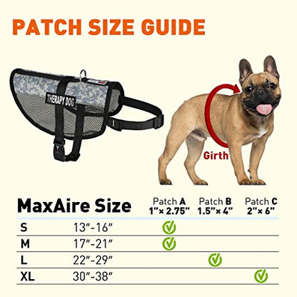 Dogline MaxAire Vest Therapy Dog Removable Patch Adjustable Harness Reflective for Puppies Small Medium and Large Dogs 13 by 16 Inch Girth Urban Camo - color: Urban Camo, size: Girth 13 by 16"