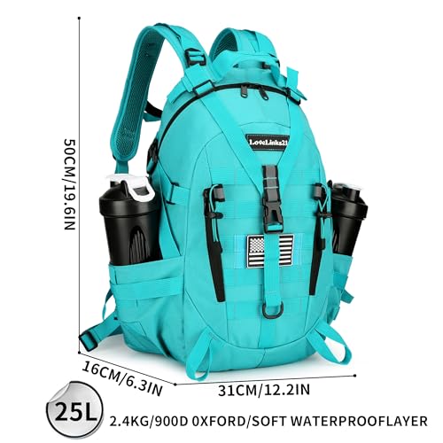 Lovelinks21 25L Tactical Backpack Hiking Daypacks Outdoor Military Molle Bag EDC Rucksack Motorcycle Backpack for Camping - color: Lake Blue