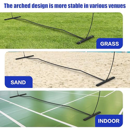 Volleyball Net, 14FT Portable Volleyball Net for Backyard, Adjustable Height and Instant Setup, Professional Freestanding Training Practice Set for Indoor and Outdoor with Carry Bag
