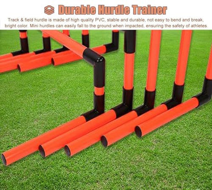 CMYUN 5 Pcs Different Heights Speed Agility Hurdles, Soccer Obstacle Hurdles Training Equipment, Portable Athletes Mini Hurdles Trainer, Sport Speed Hurdles(Red) - color: Red